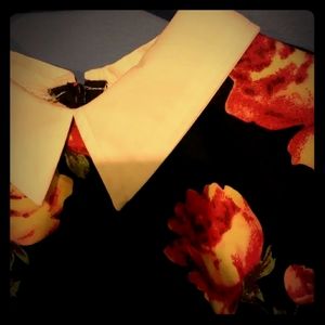 Vintage Floral Collar Mini Dress XS
